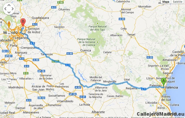 Recorrido mapa Valencia / Barajas