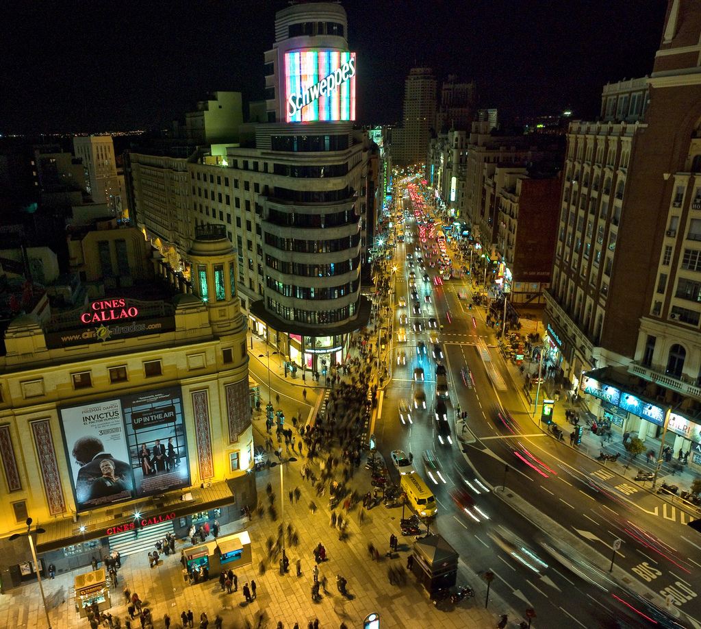 Vista de los edificios de la Gran Víadesde Callao