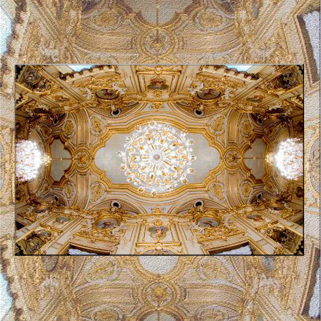 Foto detalle interior del techo Palacio Longoria